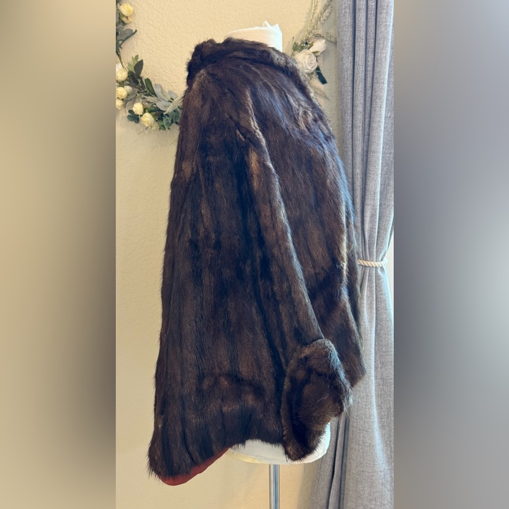 VINTAGE Dark Brown Mink Fur Coat FROM The 1950's - DAMAGED For Repurpose/Repair - Picture 4 of 15